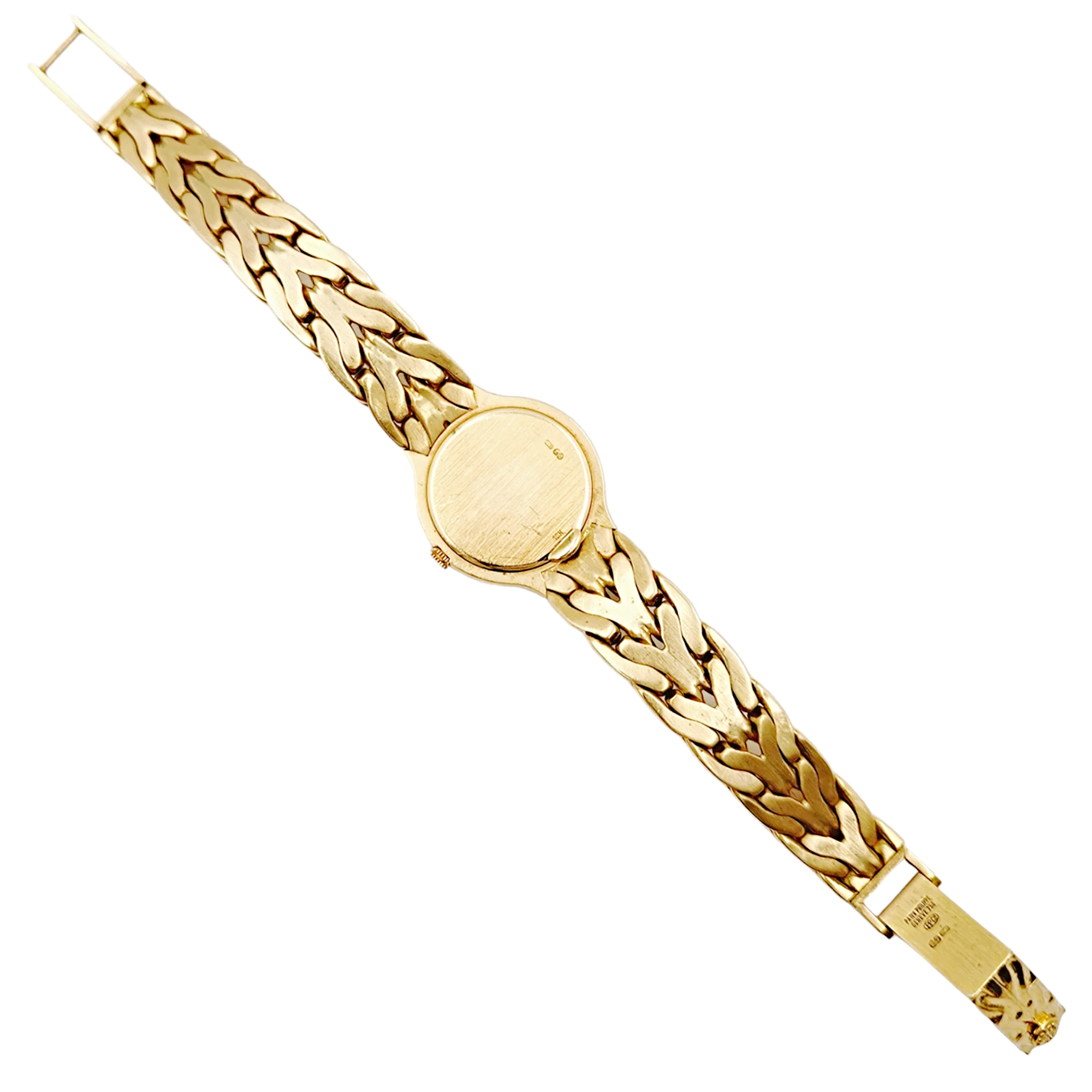 Ladies Patek Philippe 23mm La Flamme 18K Yellow Gold Watch with Cream Diamond Dial and Diamond Bezel. (Pre-Owned Model 4816/3)