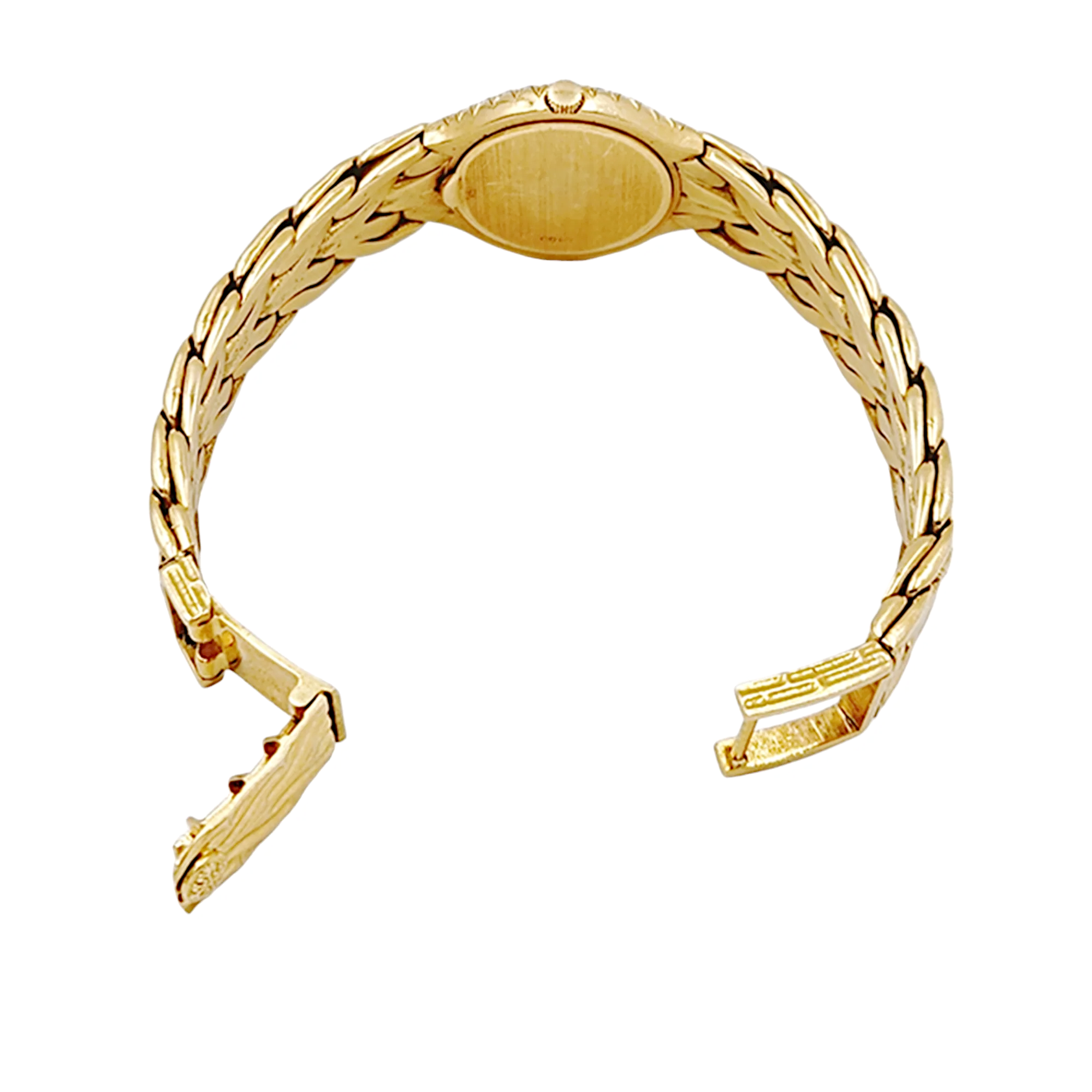 Ladies Patek Philippe 23mm La Flamme 18K Yellow Gold Watch with Cream Diamond Dial and Diamond Bezel. (Pre-Owned Model 4816/3)