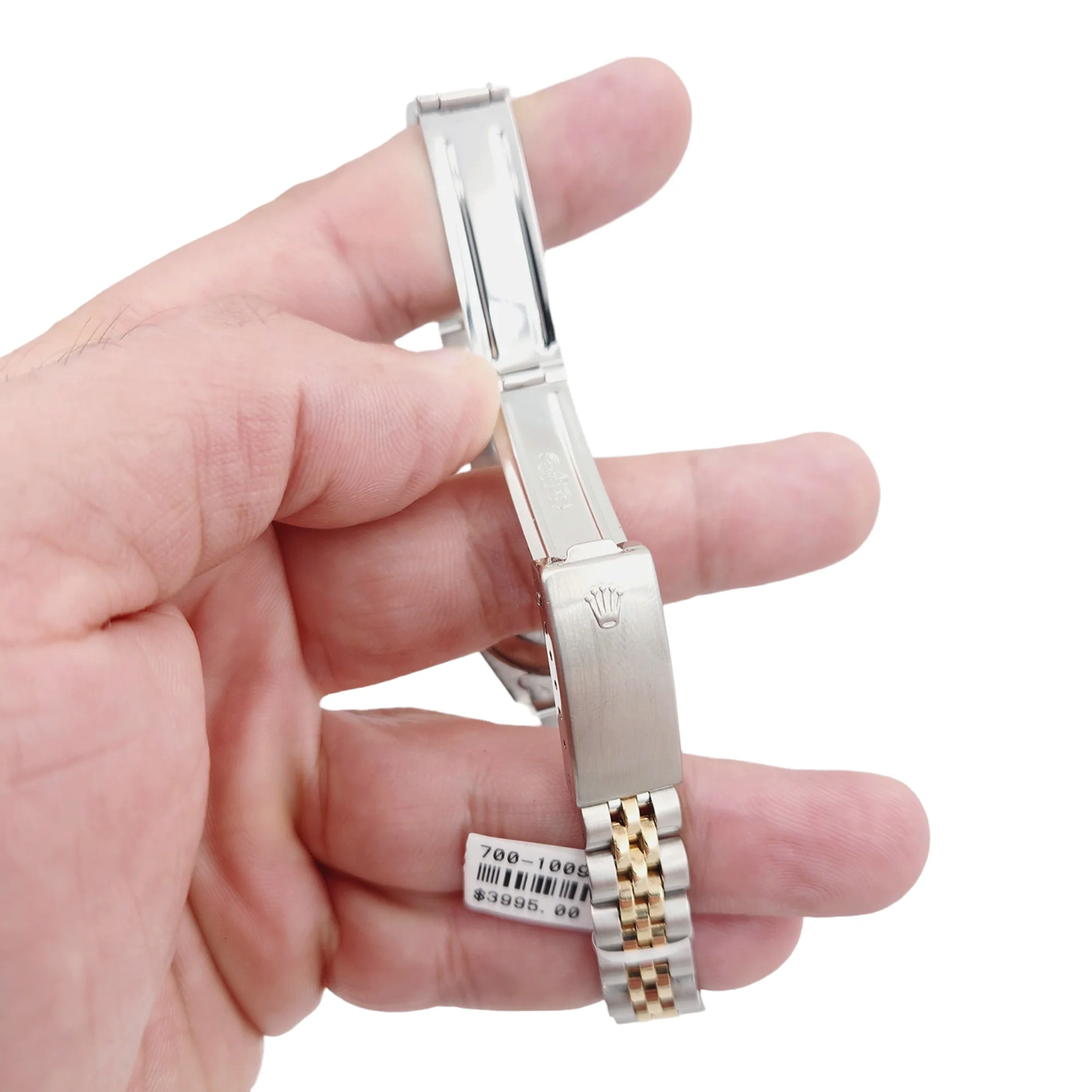 Ladies Rolex 26mm DateJust Two Tone 18K Yellow Gold / Stainless Steel Watch with Blue Dial and Fluted Bezel. (Pre-Owned 6917)