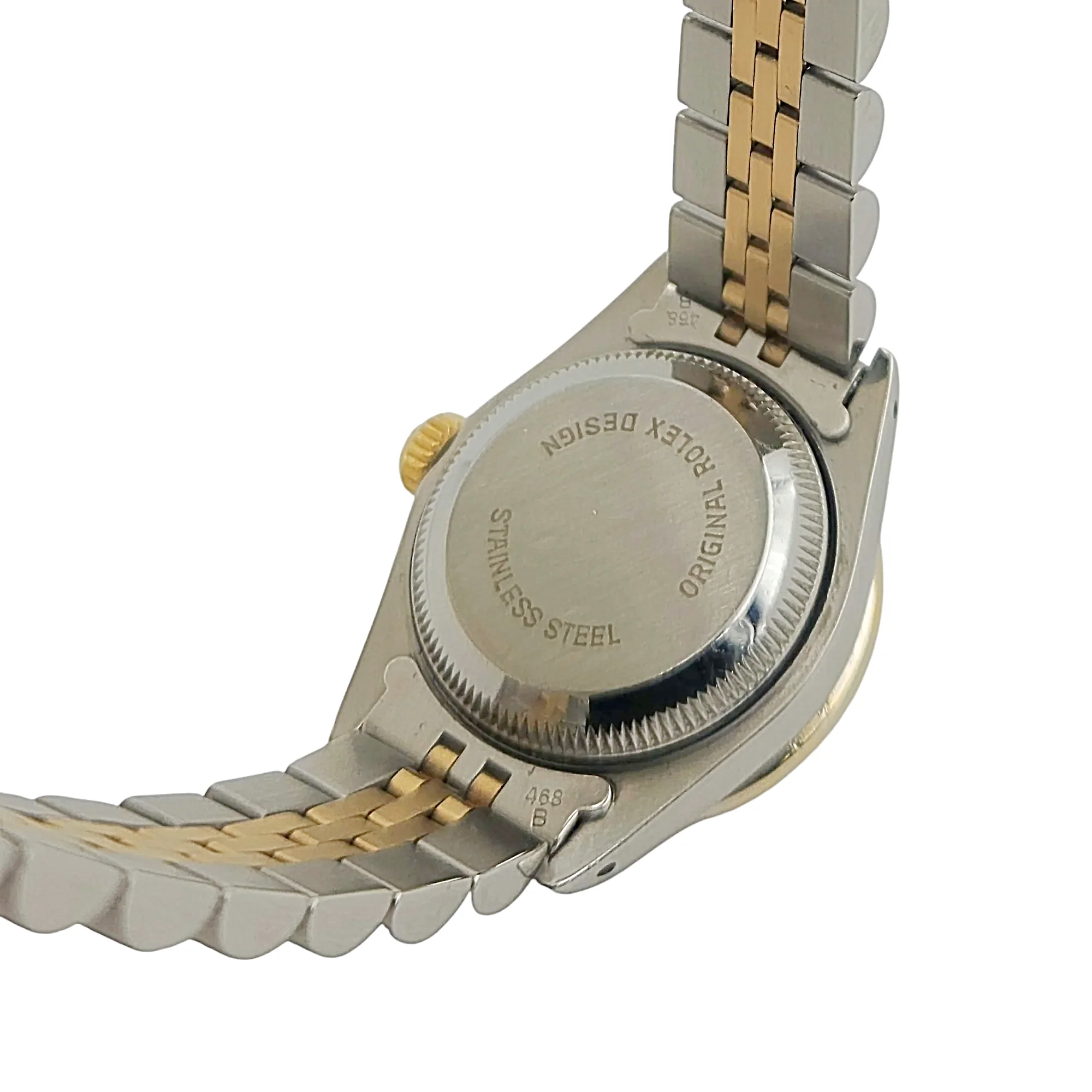 Ladies Rolex 26mm Datejust 18K Yellow Gold / Stainless Steel Two Tone Watch with Silver Diamond Dial and Diamond Bezel. (Pre-Owned 69173)