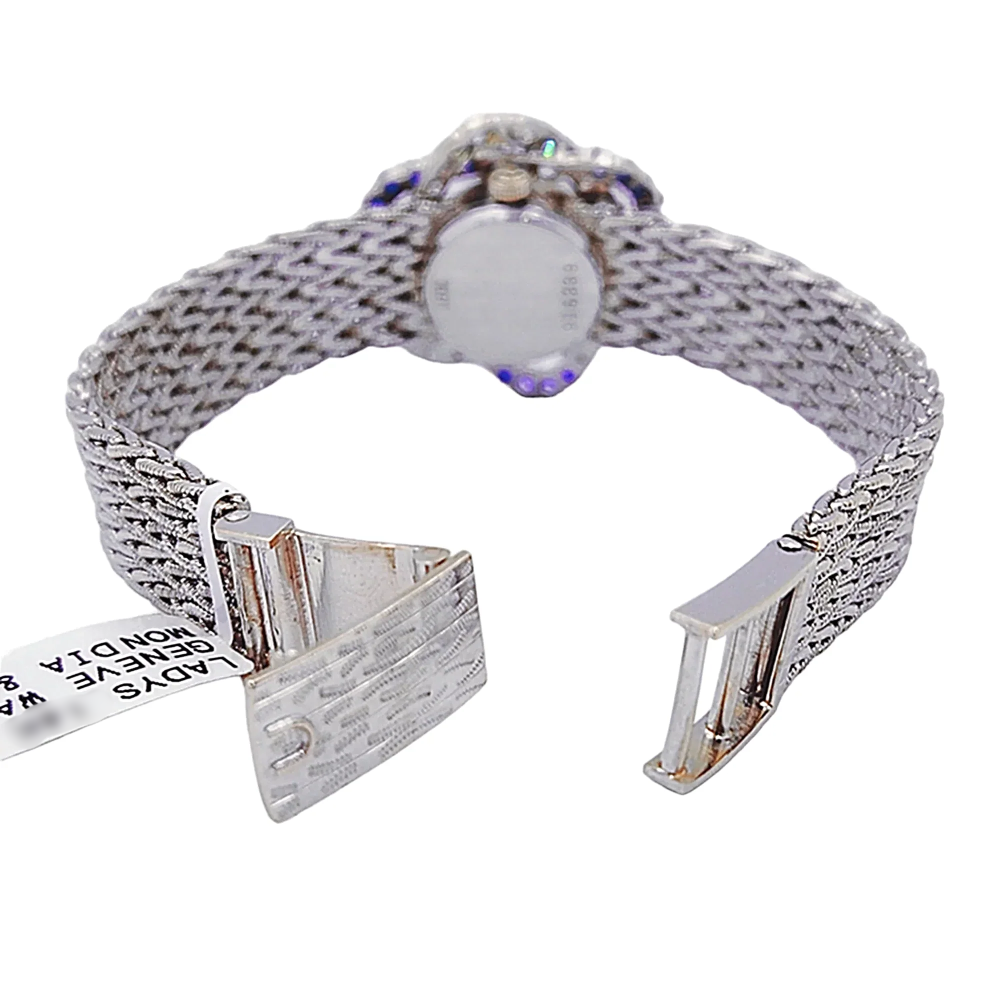 Ladies Universal Genève Vintage 22mm Watch with Blue Saphire / Natural Diamonds in 18K White Gold Band. (Pre-Owned)