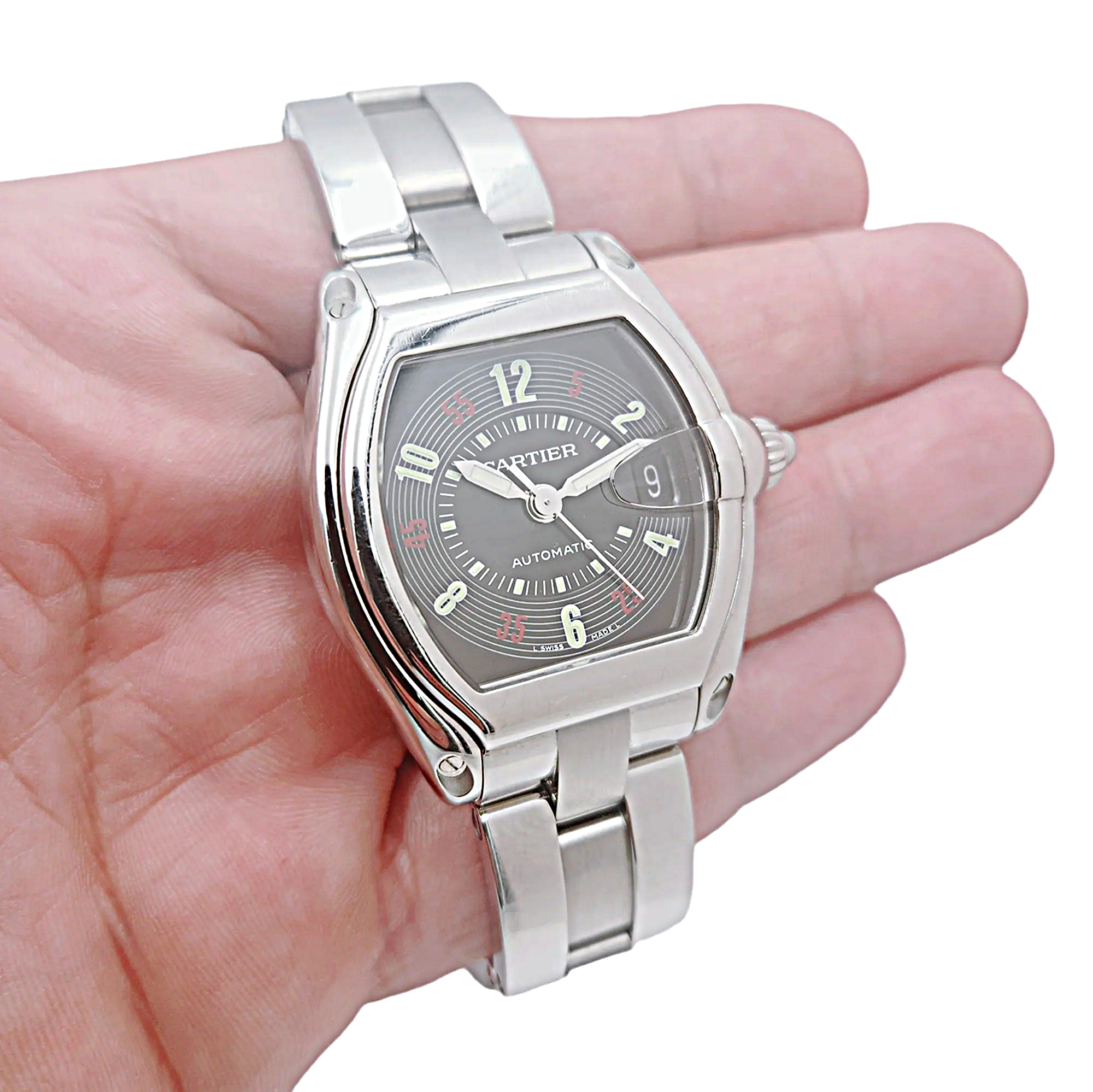 Men's Cartier 38mm x 43mm Roadster Automatic Watch with Black Vegas Roulette Dial. (Pre-Owned 2510)