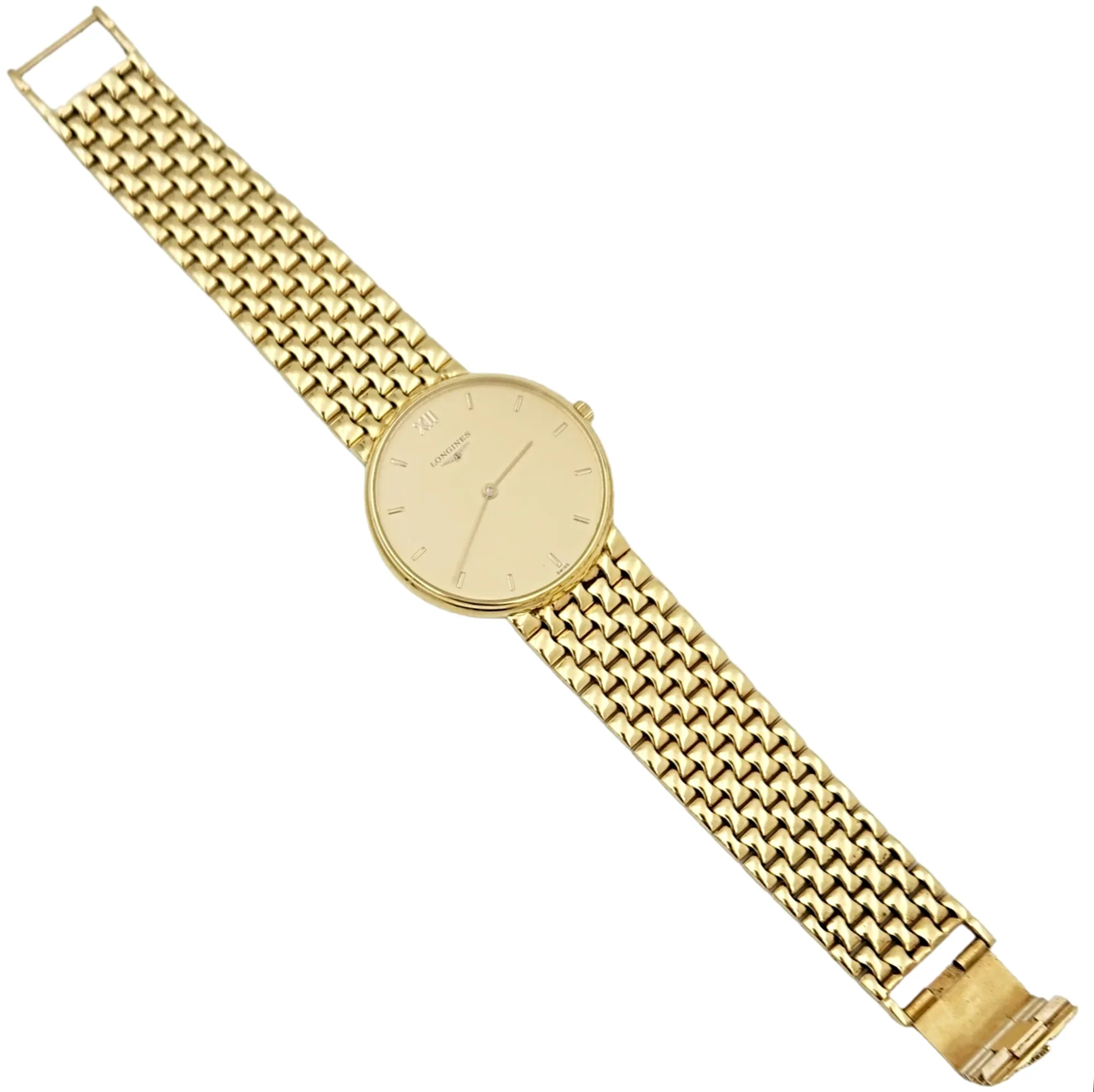 Men's Longines Vintage 34mm Watch with 18K Yellow Gold Band, Gold Dial and Gold Bezel. (Pre-Owned)
