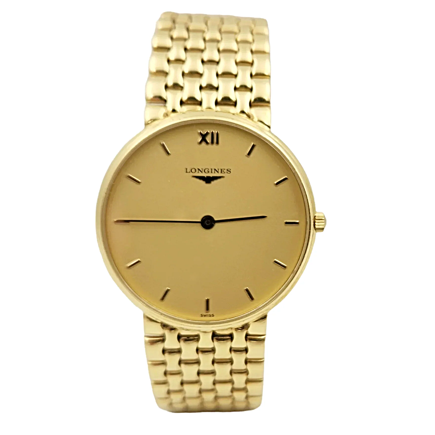 Men's Longines Vintage 34mm Watch with 18K Yellow Gold Band, Gold Dial and Gold Bezel. (Pre-Owned)