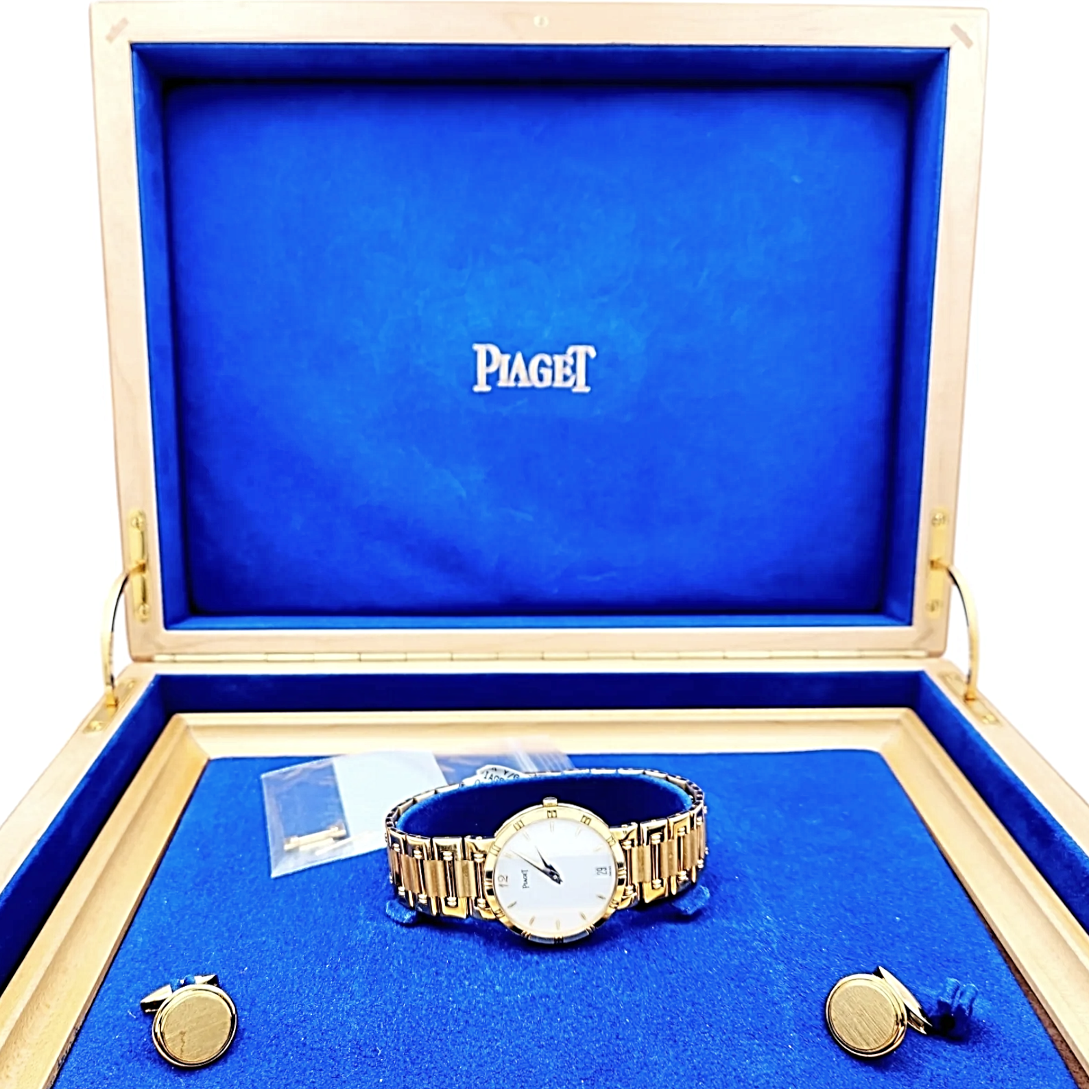 Men's Piaget 31mm Dancer Vintage Solid 18K Yellow Gold Band Watch with White Dial. (Pre-Owned)