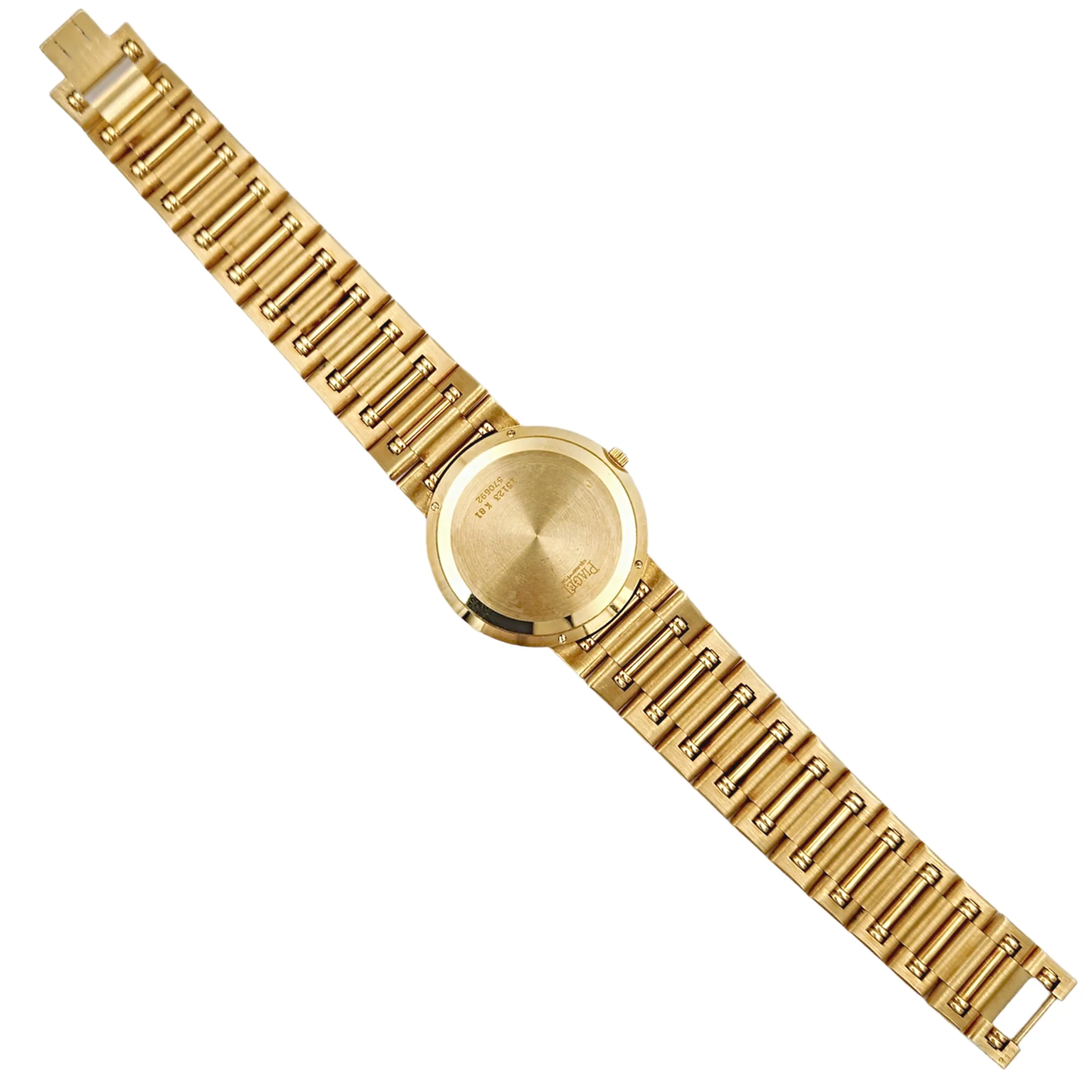 Men's Piaget 31mm Dancer Vintage Solid 18K Yellow Gold Band Watch with White Dial. (Pre-Owned)