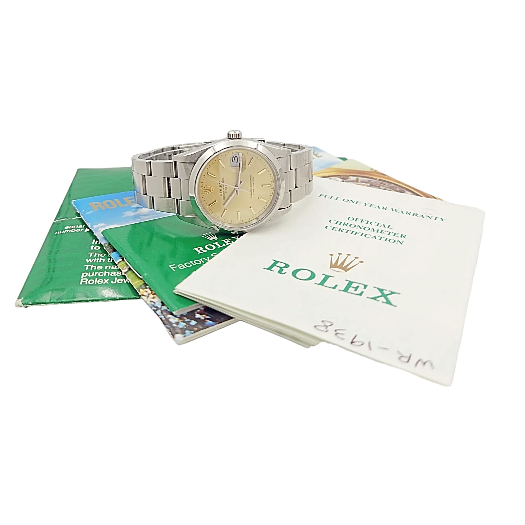 Men's Rolex 34mm Date Vintage Stainless Steel Watch with Champagne Dial and Smooth Bezel. (Pre-Owned 15210)