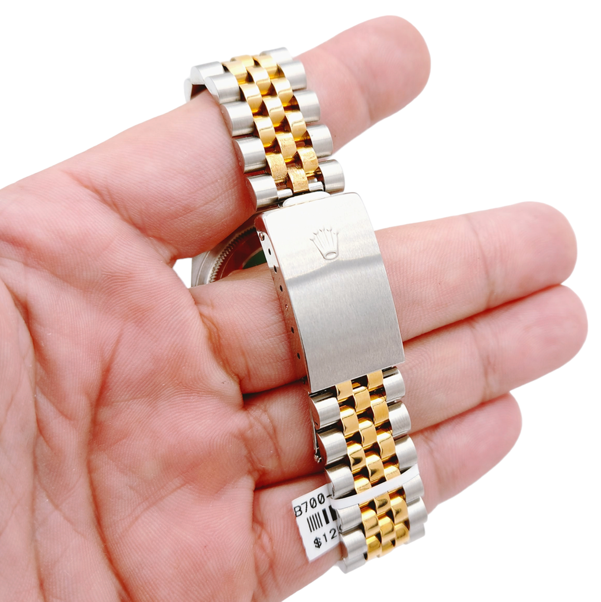 Men's Rolex 36mm DateJust Two Tone 18K Yellow Gold / Stainless Steel Watch with Fluted Bezel and Champagne Dial. (UNWORN 16233)