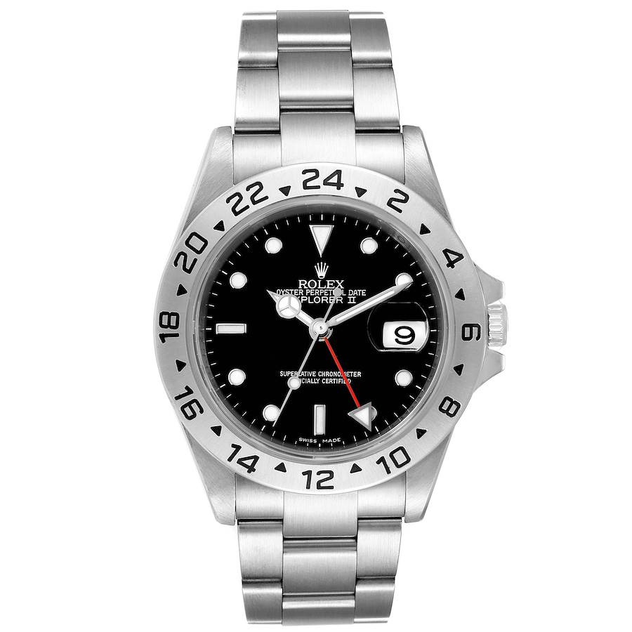 Men's Rolex 40mm Explorer II Stainless Steel Wristwatch w/ Oyster B& & Black Dial. (Pre-Owned)