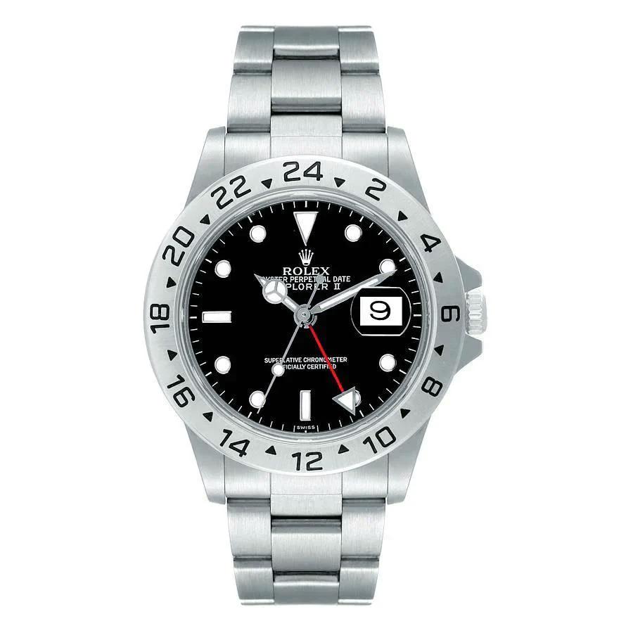 1998 Men's Rolex 40mm Explorer II Stainless Steel Watch with Oyster Band and Black Dial. (Pre-Owned 16570)