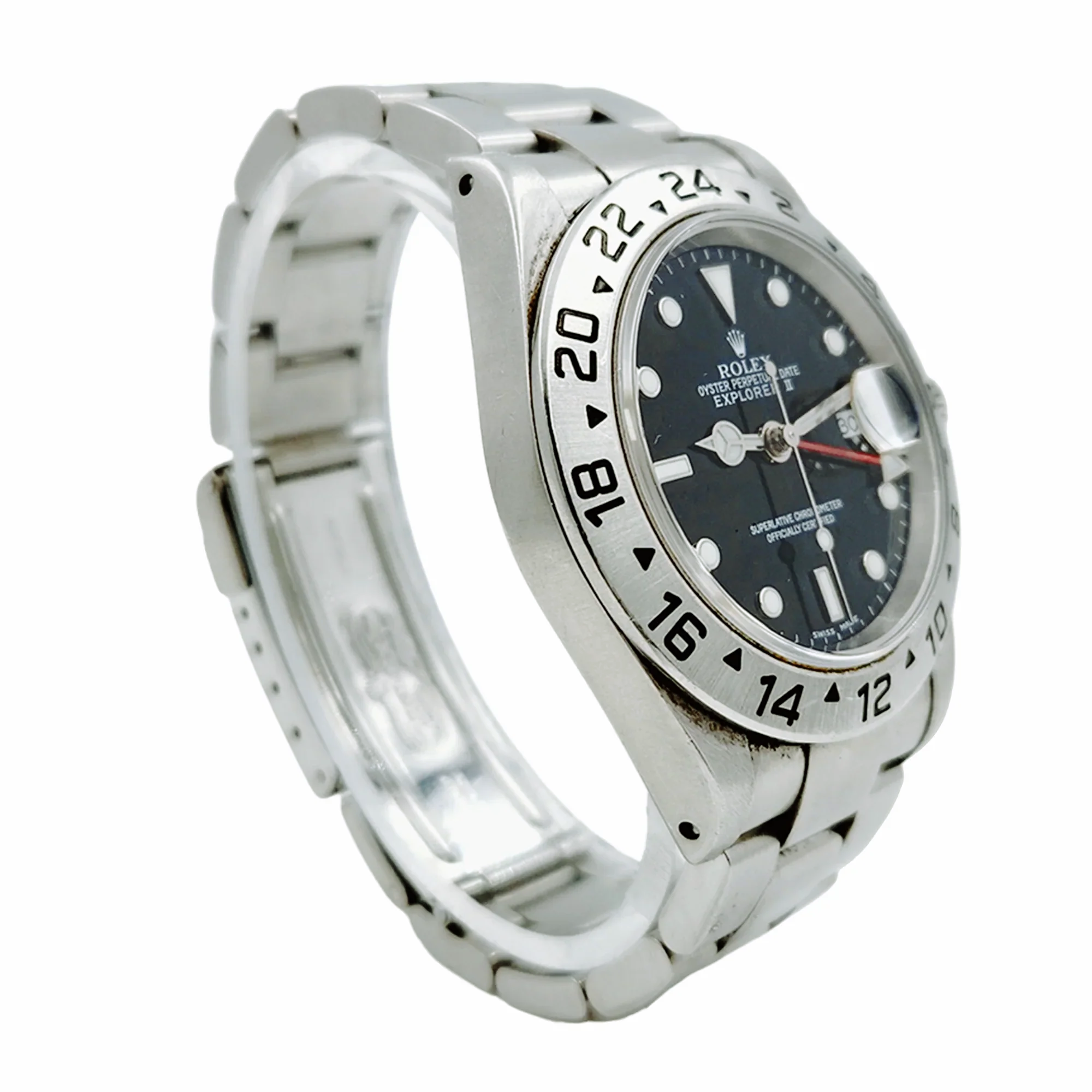 1998 Men's Rolex 40mm Explorer II Stainless Steel Watch with Oyster Band and Black Dial. (Pre-Owned 16570)