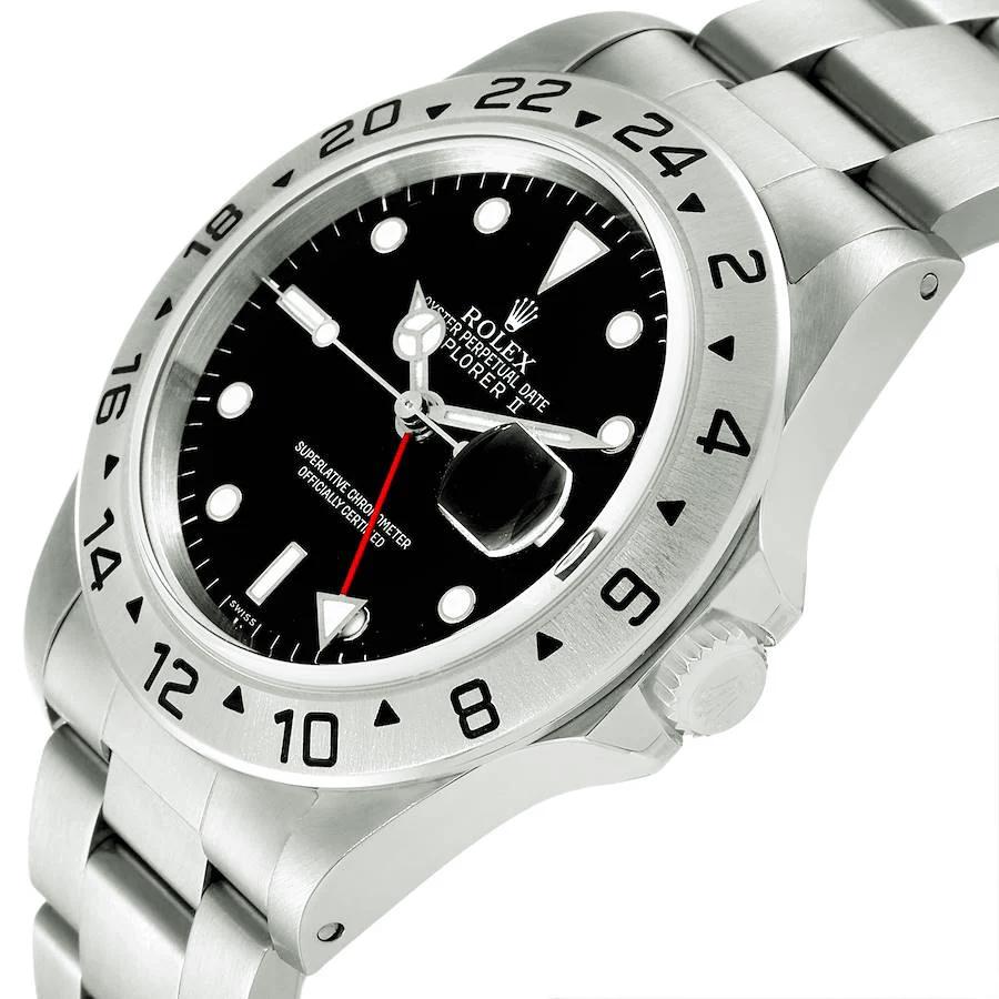 1998 Men's Rolex 40mm Explorer II Stainless Steel Watch with Oyster Band and Black Dial. (Pre-Owned 16570)