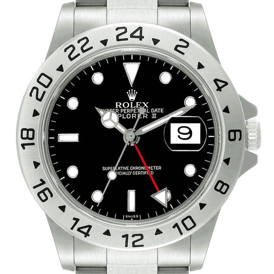 1998 Men's Rolex 40mm Explorer II Stainless Steel Watch with Oyster Band and Black Dial. (Pre-Owned 16570)