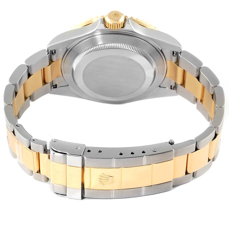 2014 Men's Rolex 40mm Submariner Oyster Perpetual Two Tone 18K Yellow Gold / Stainless Steel Watch with Blue Dial and Blue Bezel. (Pre-Owned 116613LB)