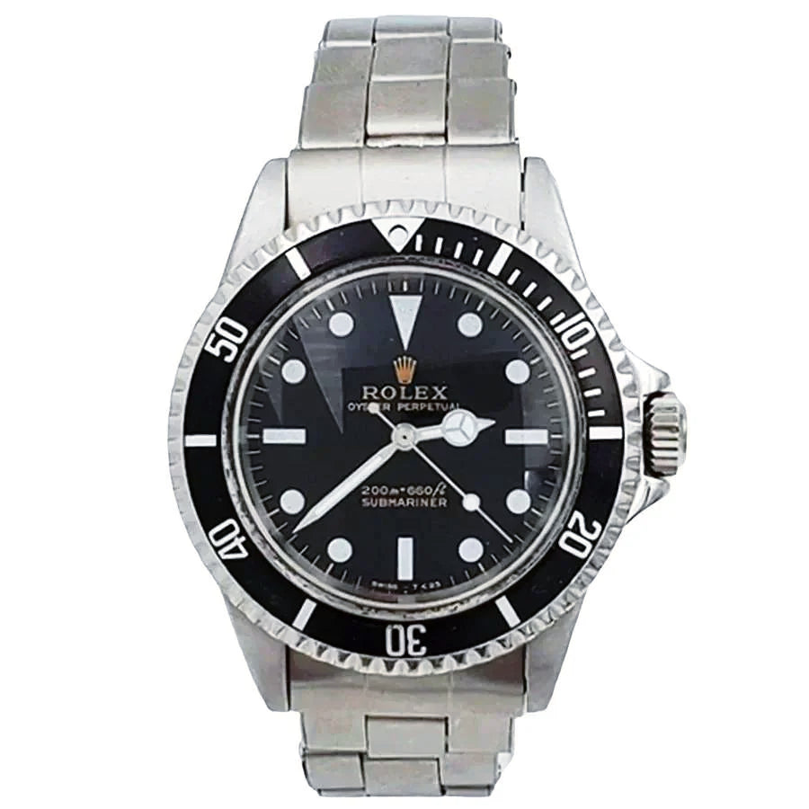 Men's Rolex 40mm Vintage 1960 Submariner Stainless Steel Watch with Black Dial and Fluted Bezel. (Pre-Owned)