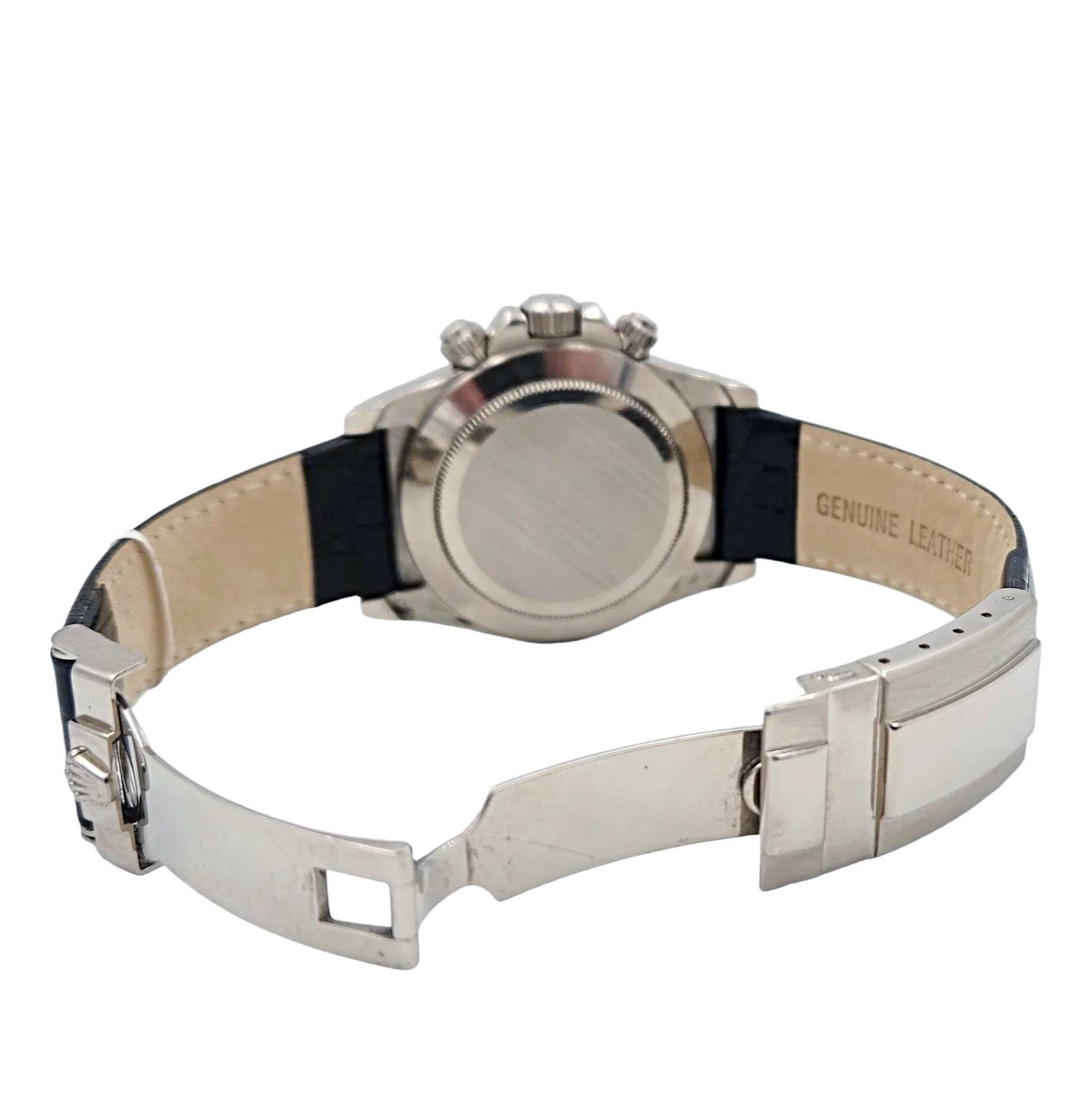Men's Rolex Daytona  40mm Leather Band Watch with Mother of Pearl Diamond Dial and Diamond Bezel. (Pre-Owned 116518)