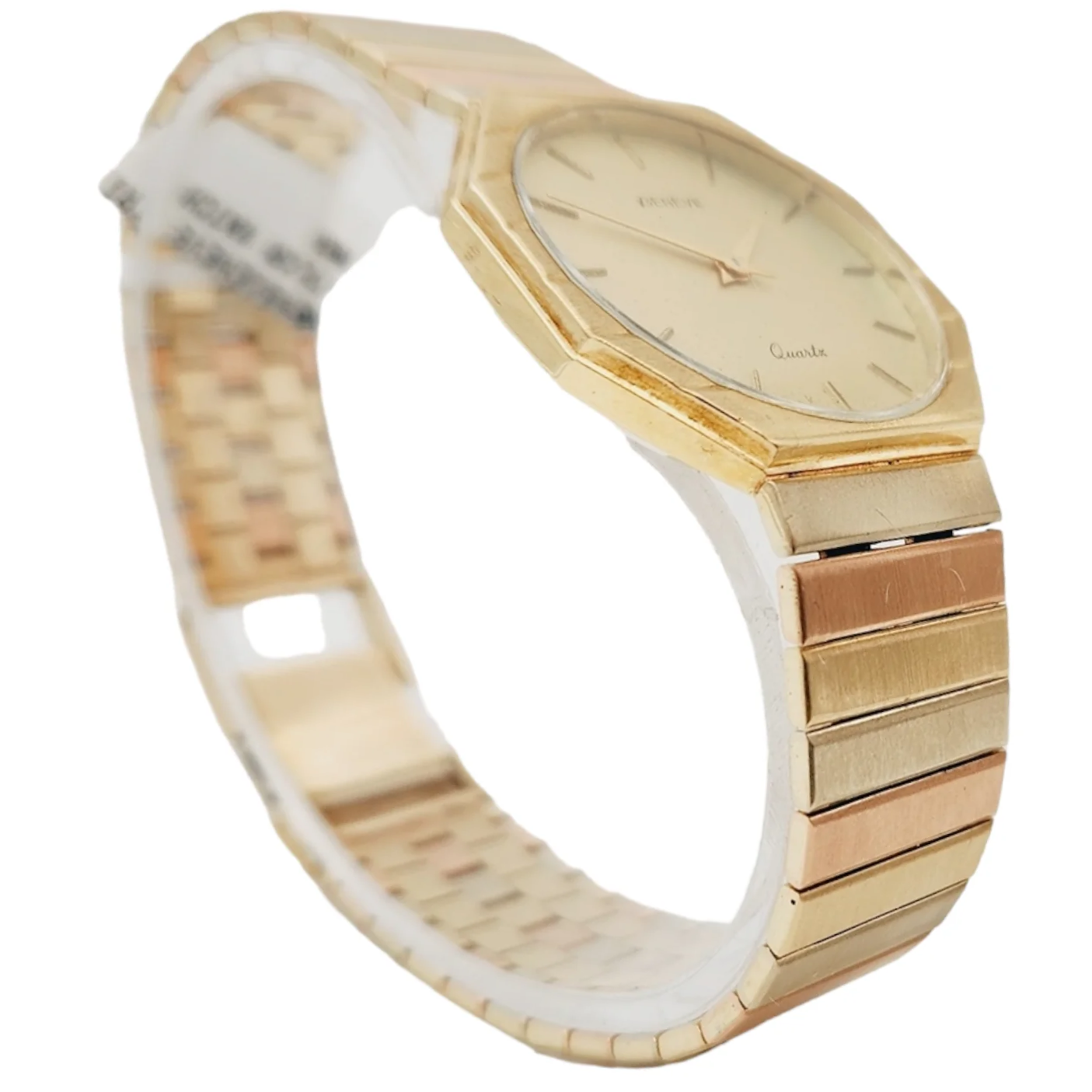 Unisex Geneve 32mm Vintage 14K Yellow Gold Watch with Gold Dial and Fluted Bezel. (Pre-Owned)