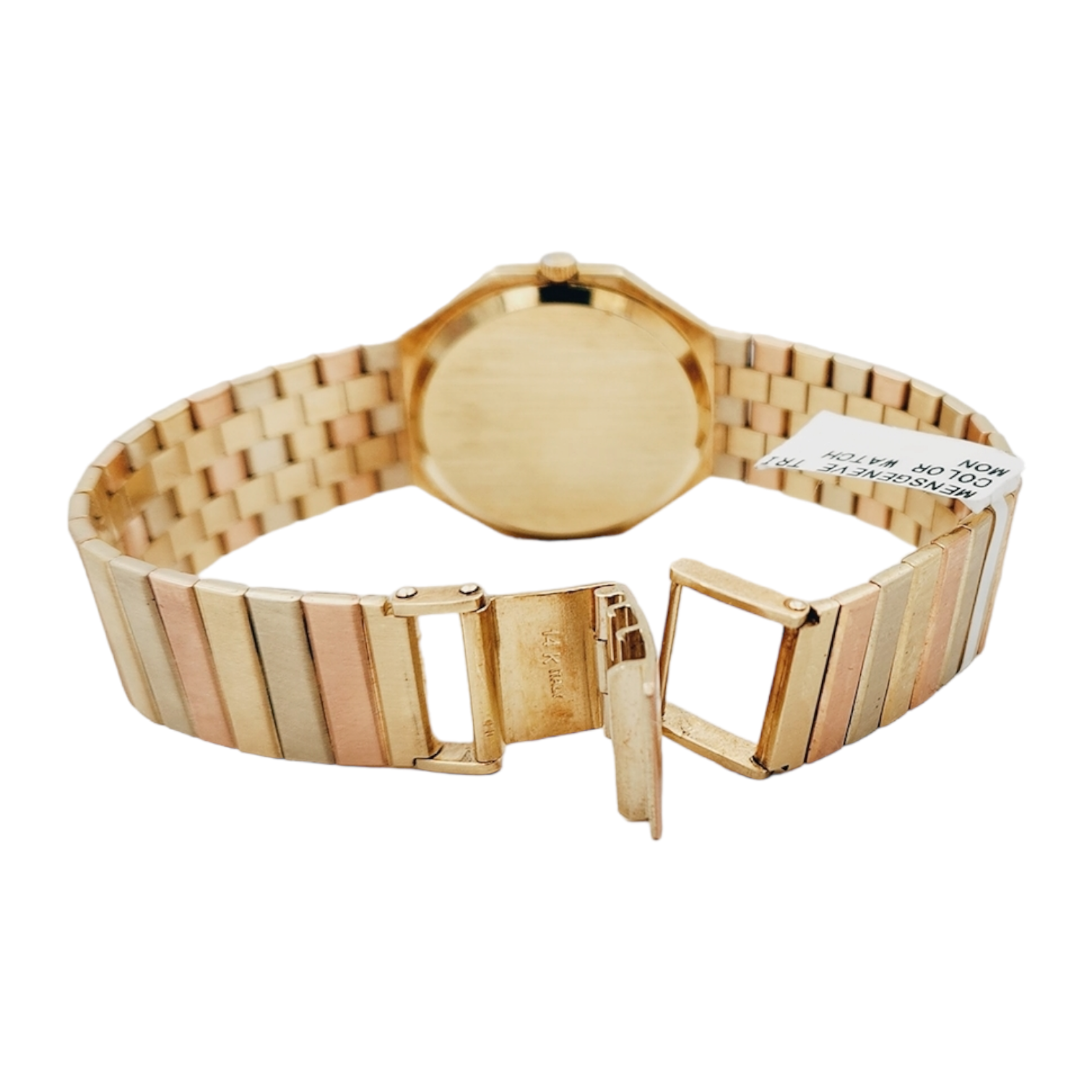 Unisex Geneve 32mm Vintage 14K Yellow Gold Watch with Gold Dial and Fluted Bezel. (Pre-Owned)