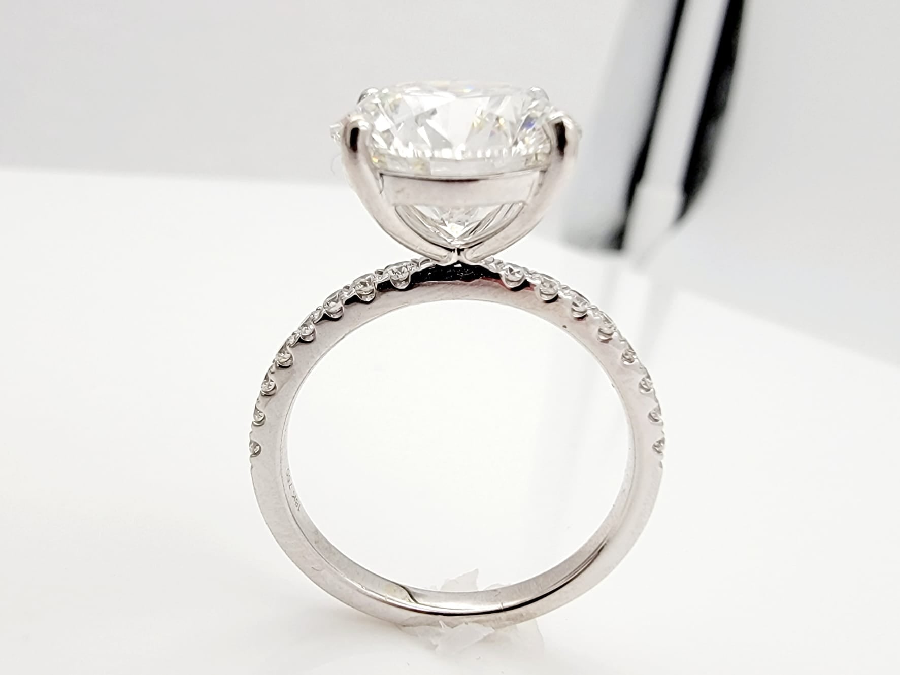 18k White Gold Solitaire Ring with Lab Grown Center diamond.