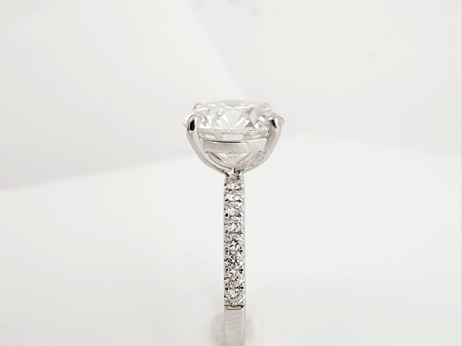 18k White Gold Solitaire Ring with Lab Grown Center diamond.