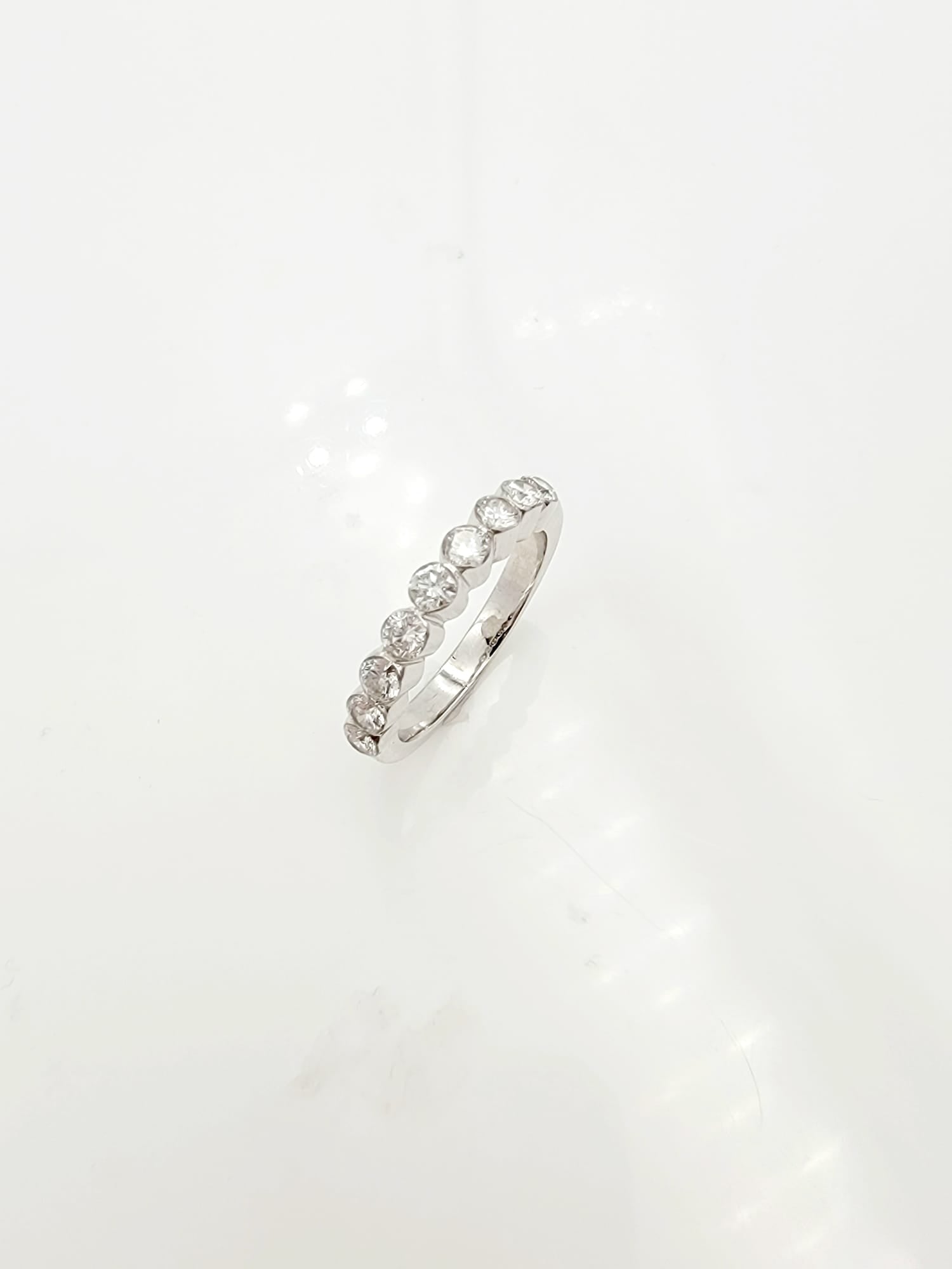 14k White Gold Half Eternity Engagement Band