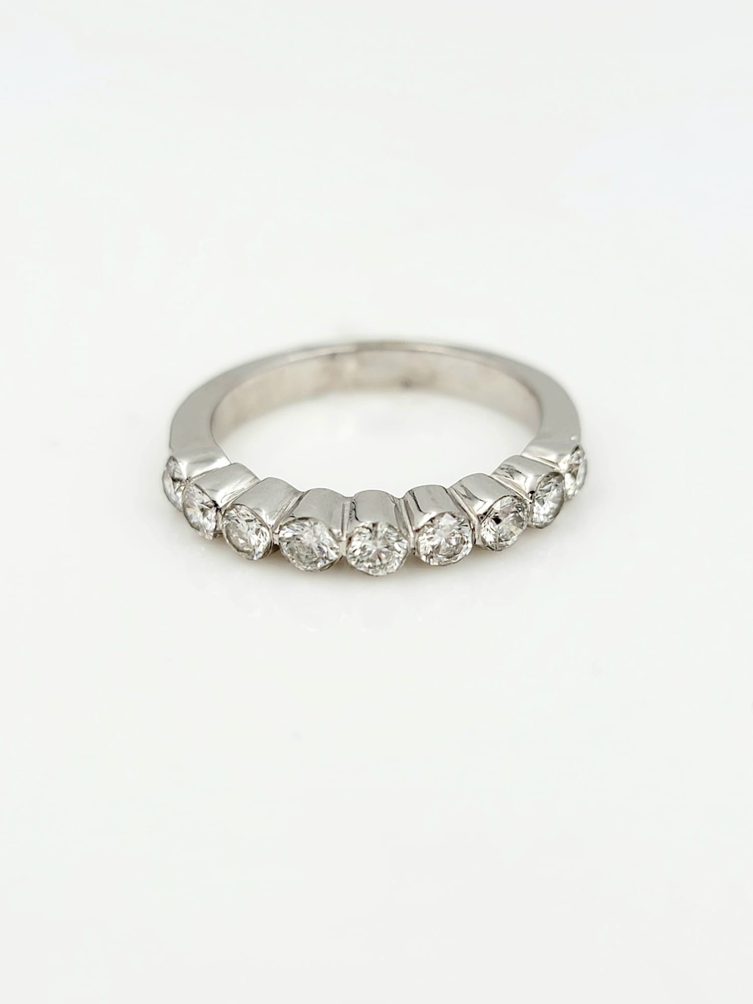 14k White Gold Half Eternity Engagement Band