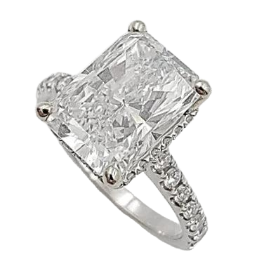 18K White Gold 3.24ct Engagement Ring With Lab Grown Center Diamond.