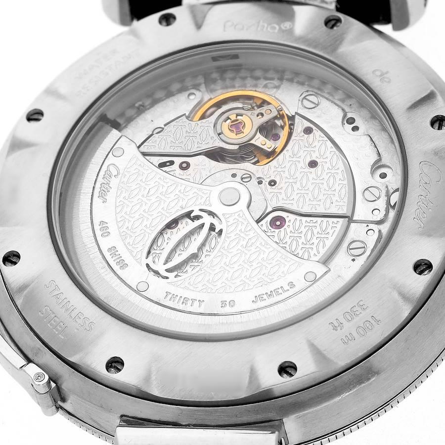 Cartier De Pasha 38mm Arabic Numeral Automatic Watch with Brown Leather Strap and Light Silver Dial. (Pre-Owned)