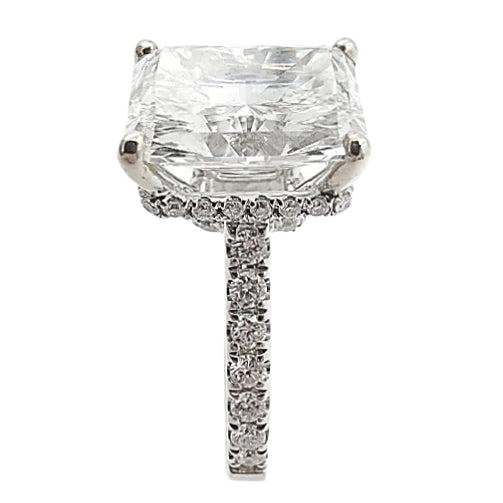 18K White Gold 3.24ct Engagement Ring With Lab Grown Center Diamond.