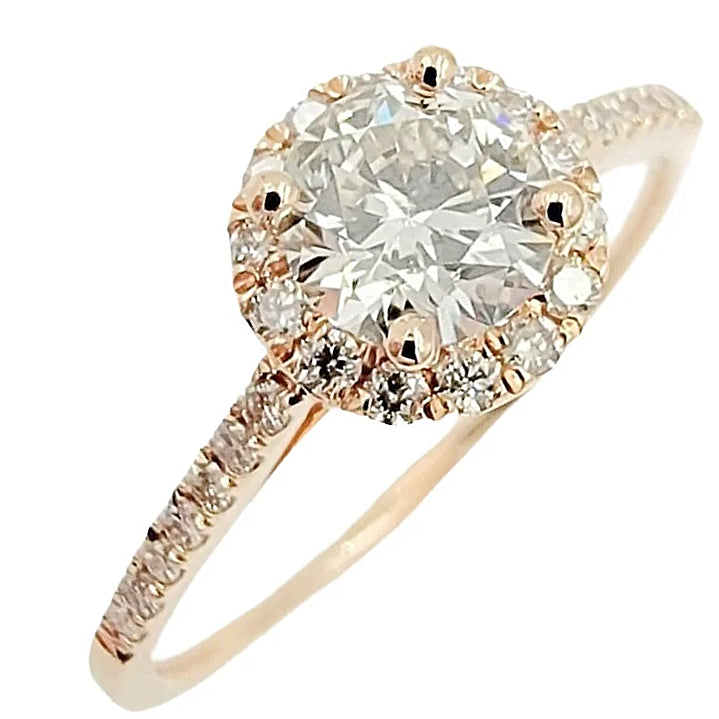 14K Rose Gold Diamond Engagement Ring.