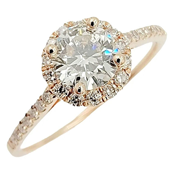14K Rose Gold Diamond Engagement Ring.