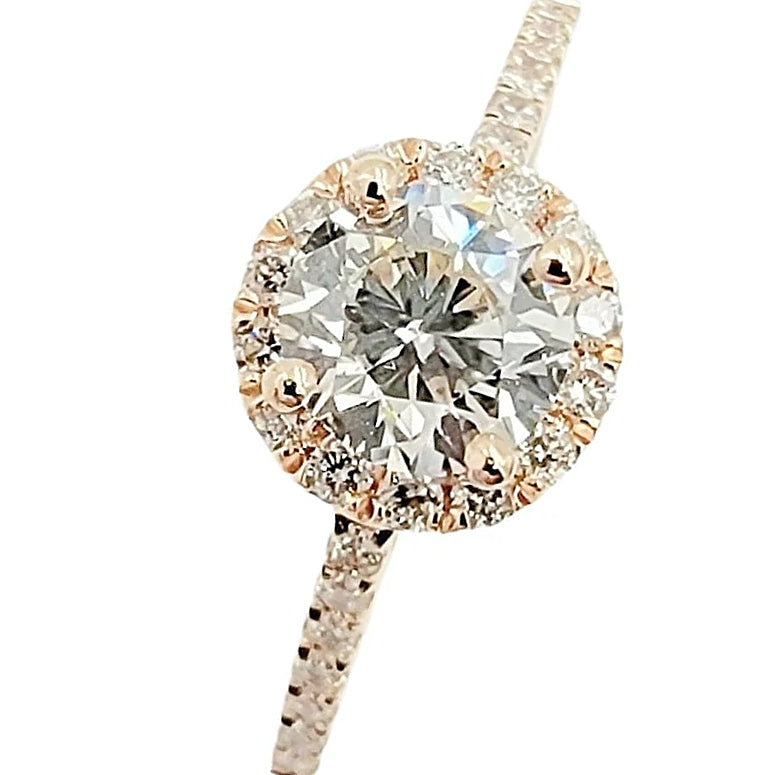 14K Rose Gold Diamond Engagement Ring.