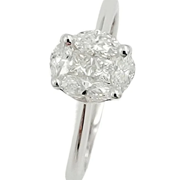 18K White Gold Diamond Engagement Ring.