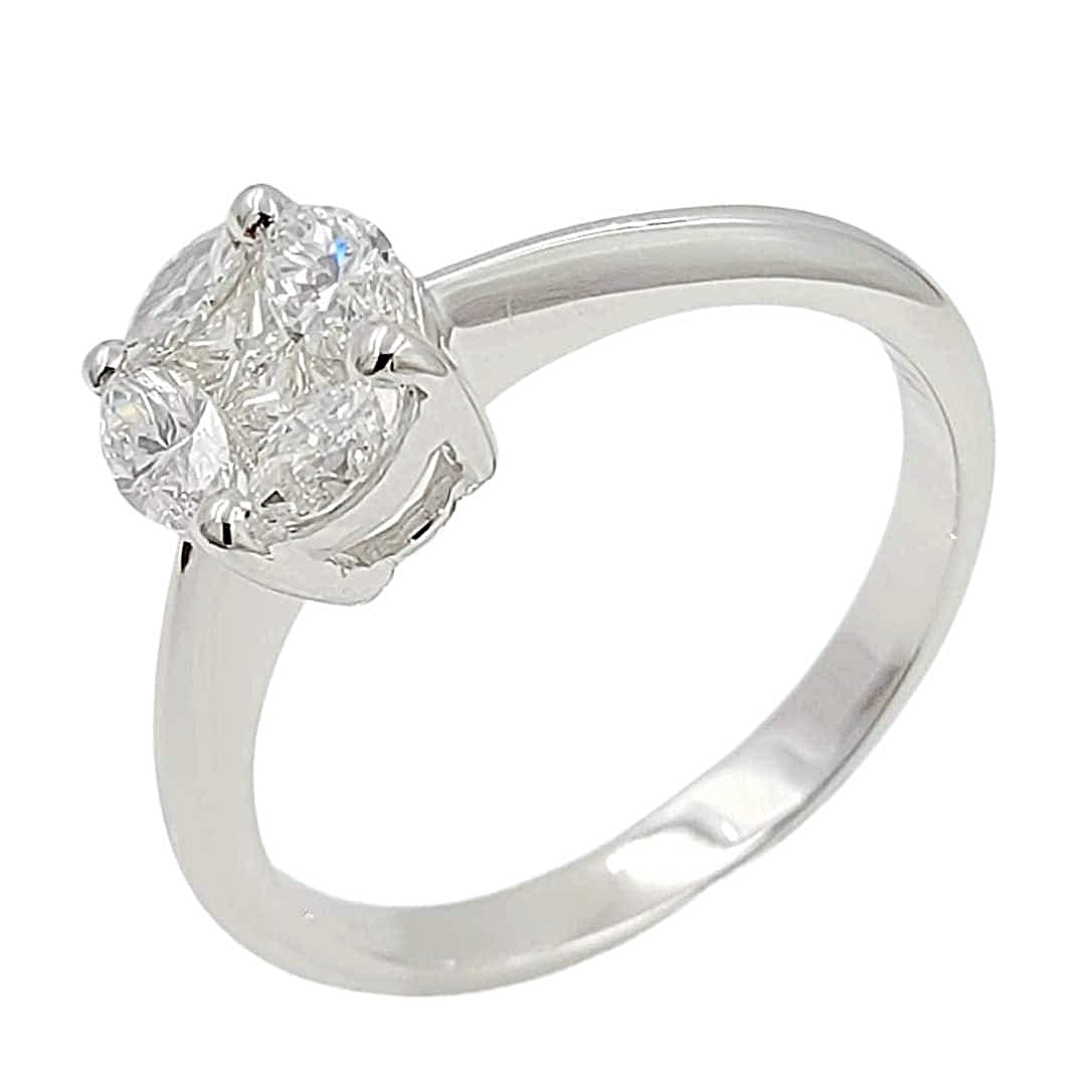 18K White Gold Diamond Engagement Ring.