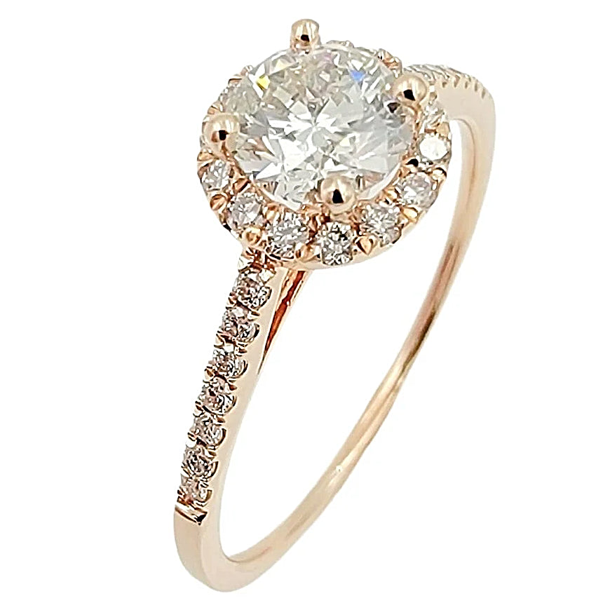 14K Rose Gold Diamond Engagement Ring.