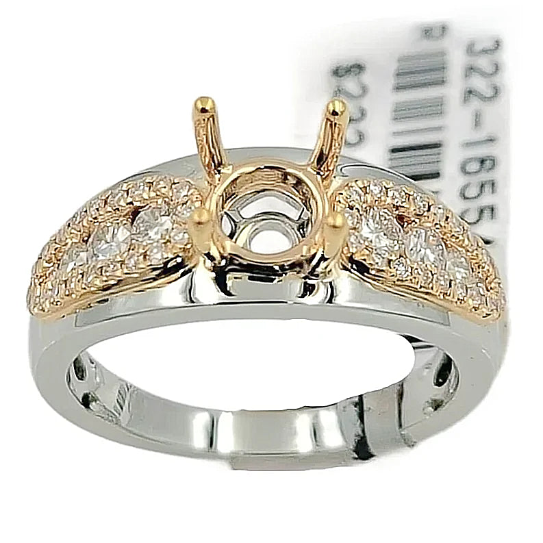 18K White / Rose Gold Engagement Ring Setting.