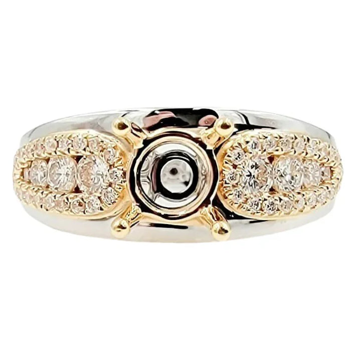 18K White / Rose Gold Engagement Ring Setting.