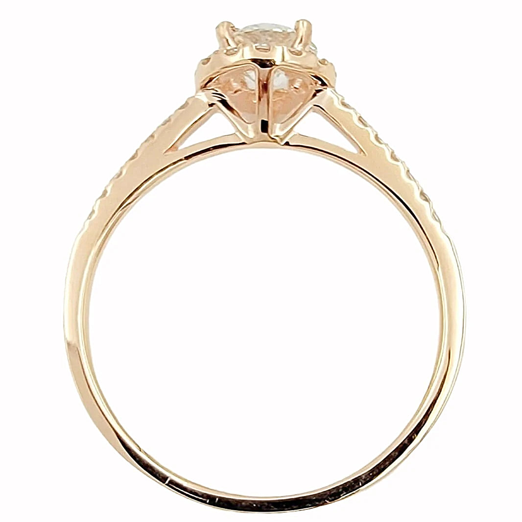 14K Rose Gold Diamond Engagement Ring.