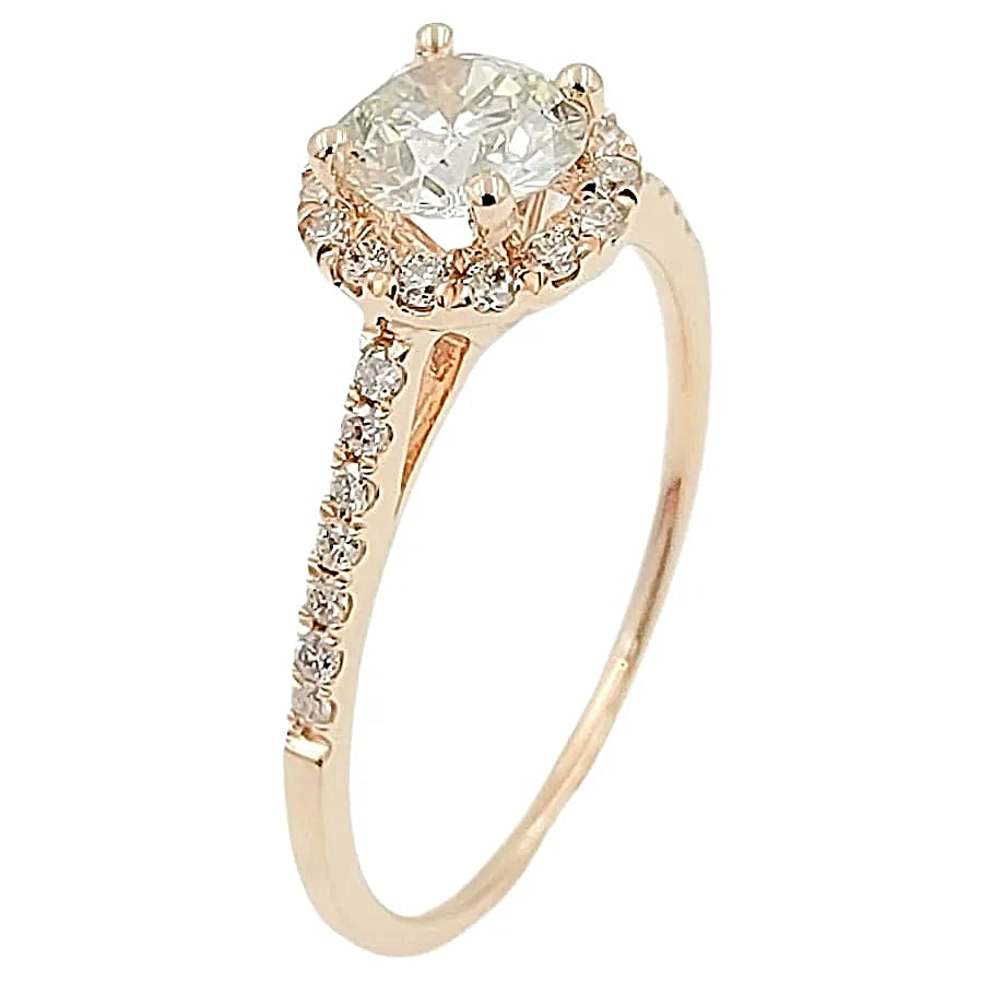 14K Rose Gold Diamond Engagement Ring.