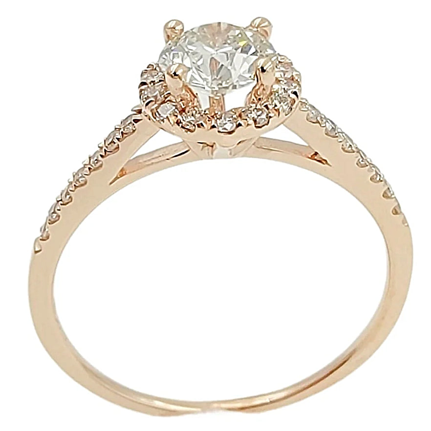 14K Rose Gold Diamond Engagement Ring.