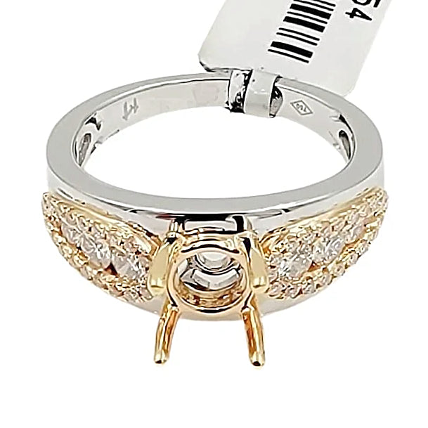 18K White / Rose Gold Engagement Ring Setting.