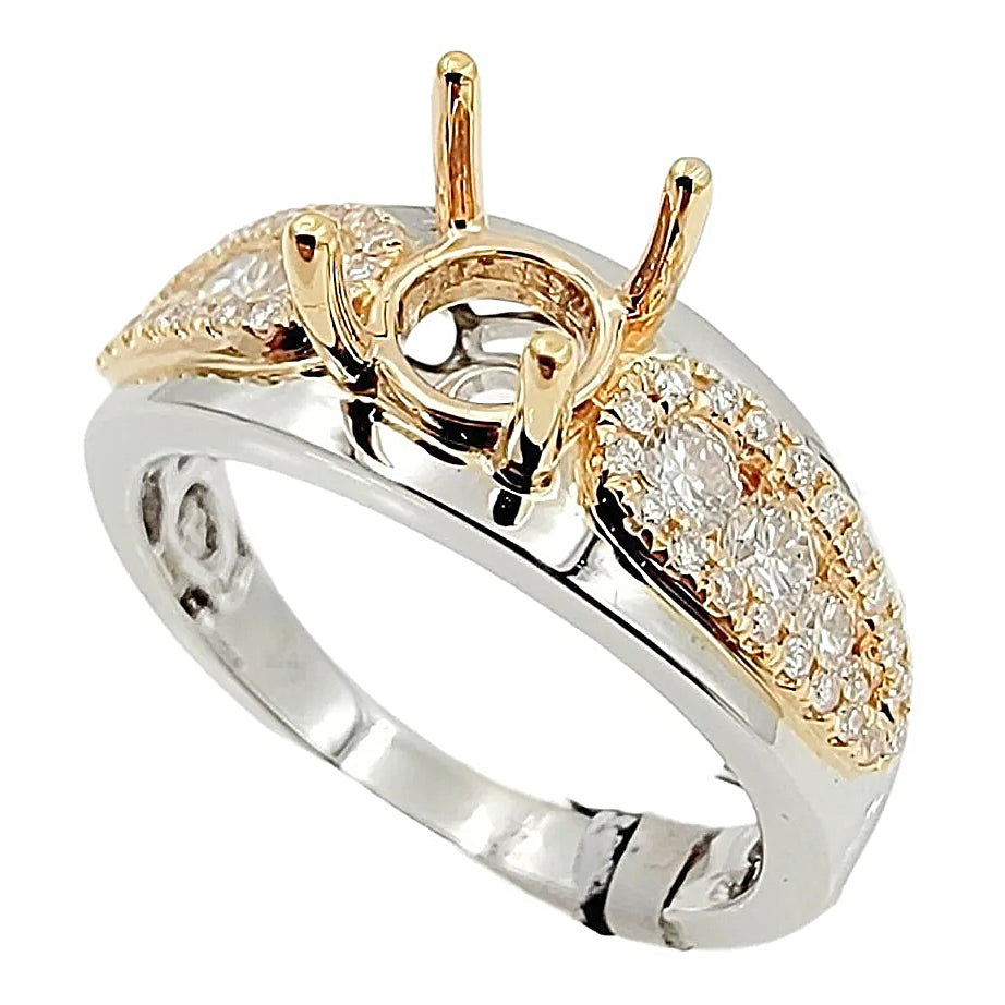 18K White / Rose Gold Engagement Ring Setting.