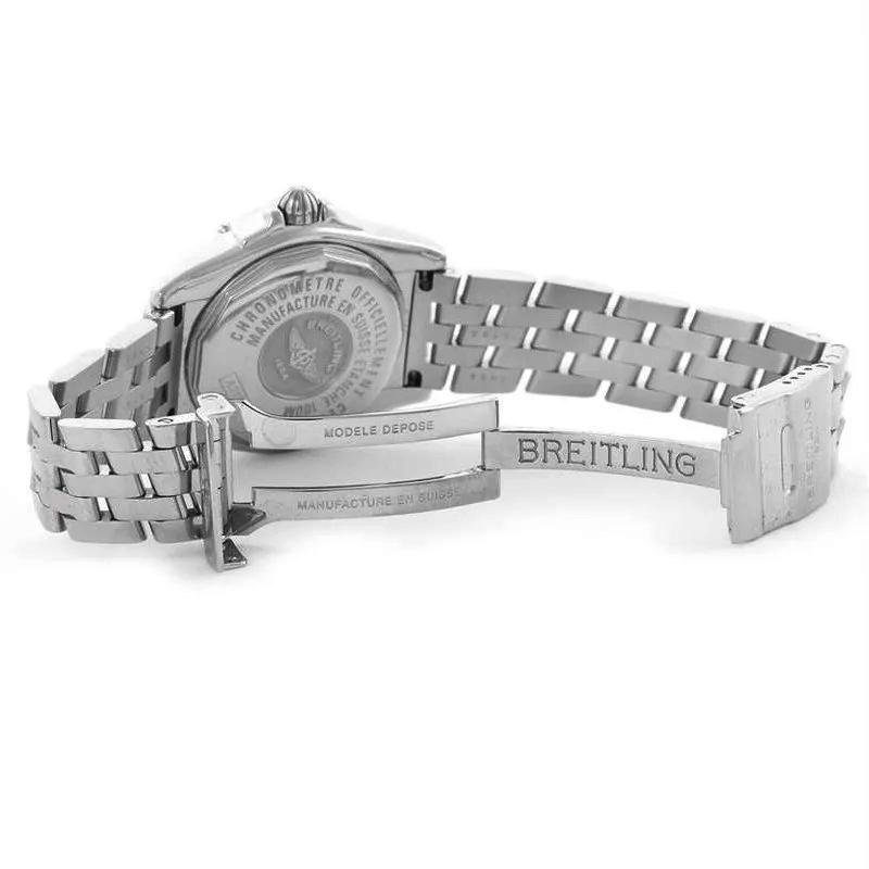 Ladies Breitling 32mm Cockpit Lady Stainless Steel Watch with Off-White Silver Diamond Dial and Rotating Bezel. (Pre-Owned A71356)