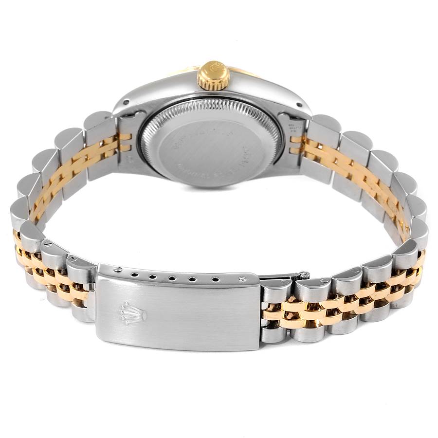 Ladies Rolex 26mm DateJust 18K Yellow Gold / Stainless Steel Two Tone Watch with Mother of Pearl Diamond Dial and Fluted Bezel. (Pre-Owned)