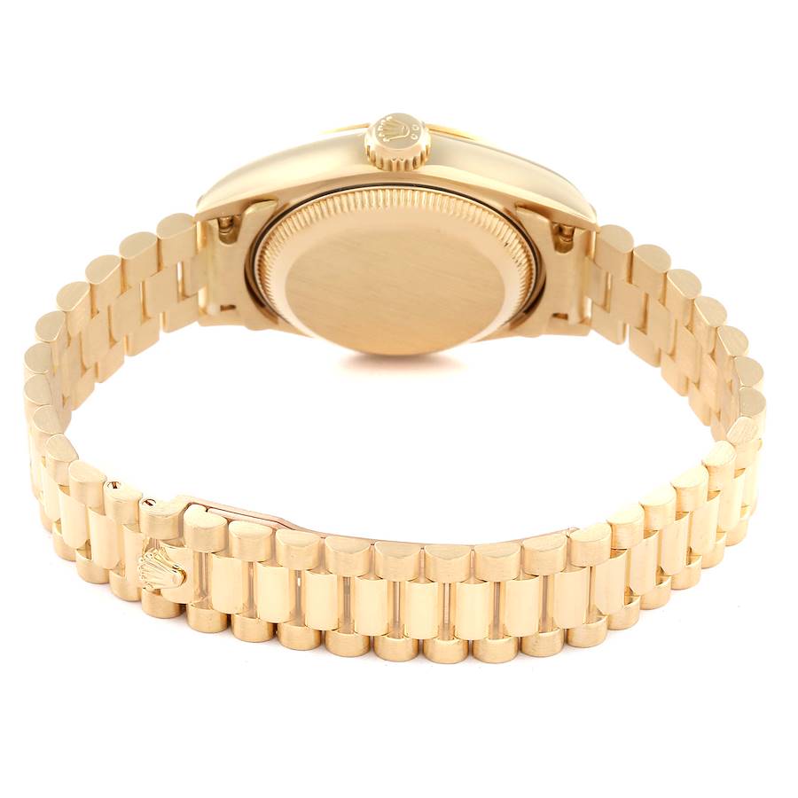 Ladies Rolex 26mm Presidential Solid 18K Yellow Gold Watch with Gold Dial and Fluted Bezel. (Pre-Owned)