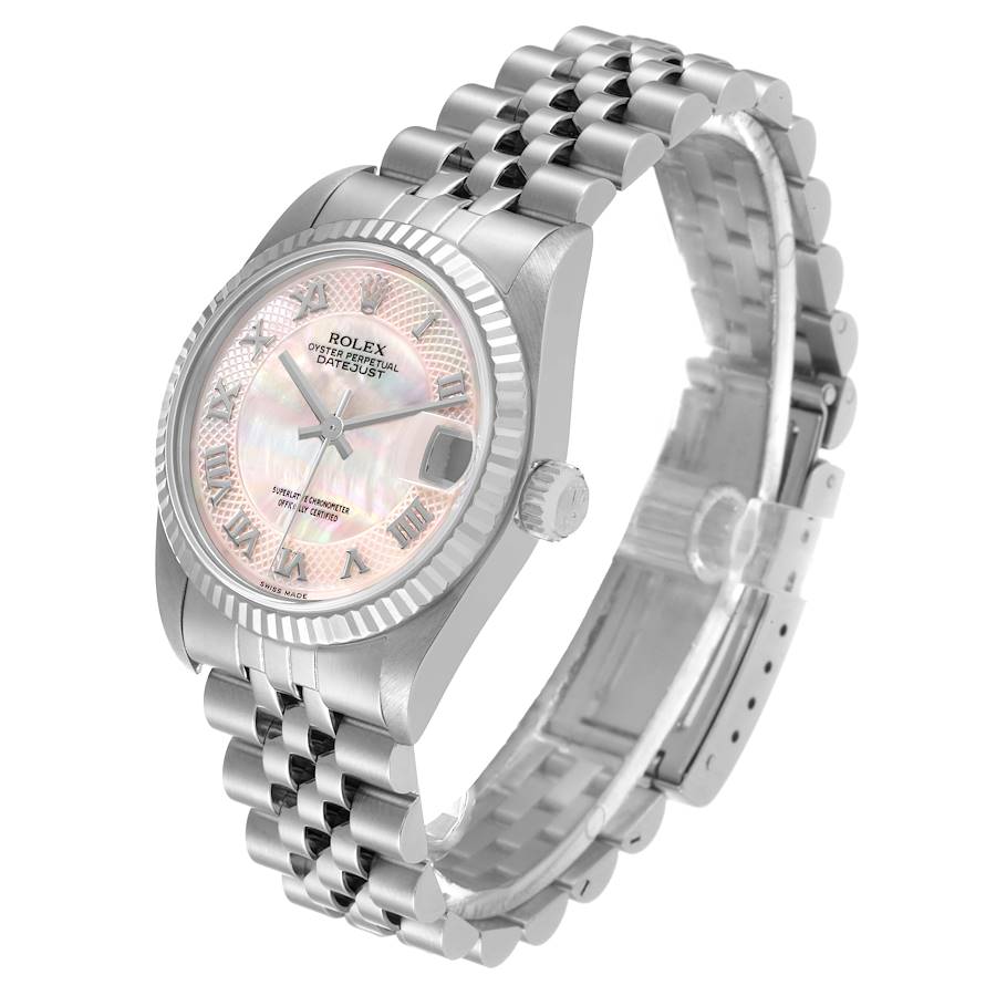 Ladies Rolex 31mm Midsize DateJust Stainless Steel Watch with Pink Mother of Pearl Dial and Fluted Bezel. (Pre-Owned 78274)