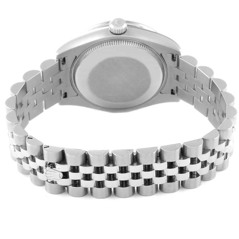 Ladies Rolex 31mm Midsize DateJust Stainless Steel Watch with Silver Diamond Dial and Diamond Bezel. (Pre-Owned 178384)