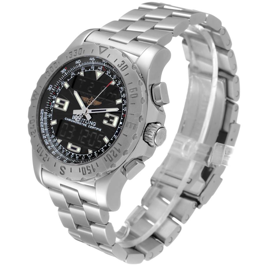 Men's Breitling 44mm GMT Airwolf Stainless Steel Watch with Grey Chronometre Dial. (Pre-Owned A78363)