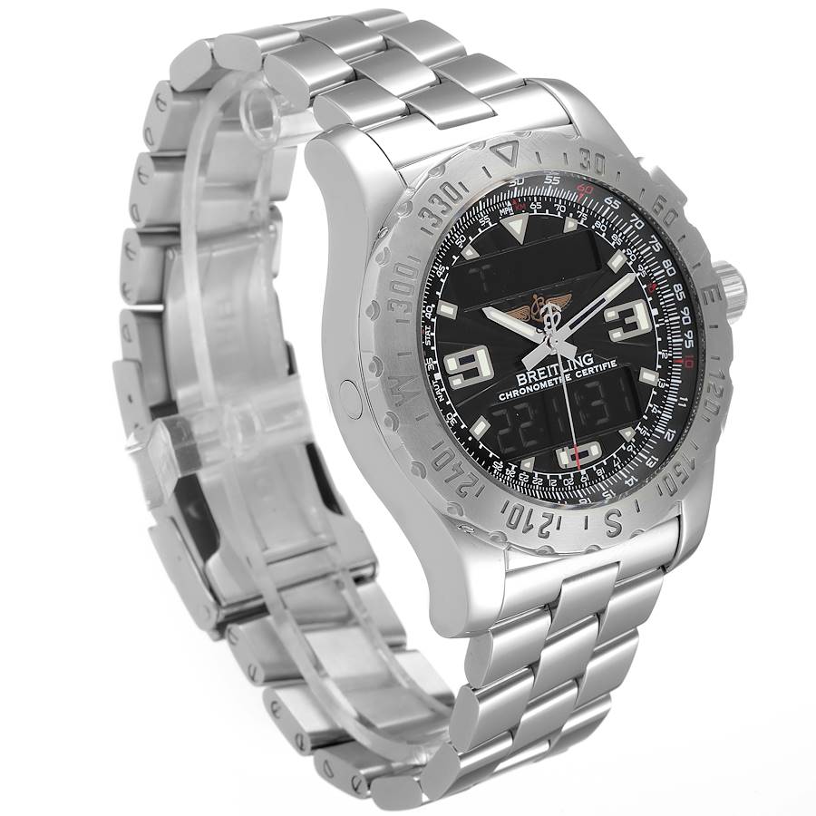 Men's Breitling 44mm GMT Airwolf Stainless Steel Watch with Grey Chronometre Dial. (Pre-Owned A78363)