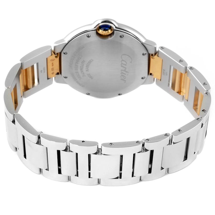 Men's Cartier 42mm Ballon Bleu Two Tone 18K Yellow Gold / Stainless Steel Wristwatch with Roman Numeral Silver Dial & Smooth Bezel. (NEW W2BB0031)